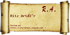 Ritz Artúr névjegykártya